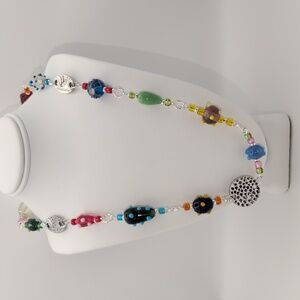 Handmade Colorful Lampwork Beaded Necklace